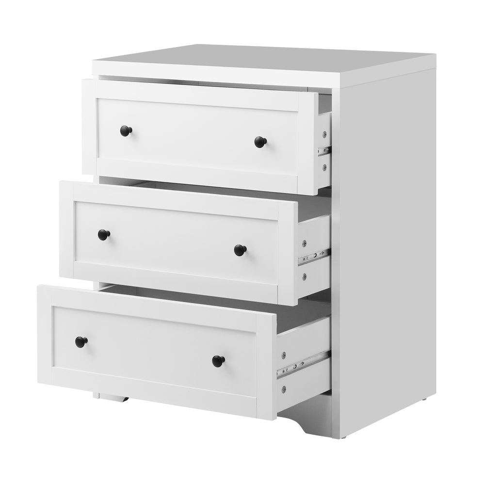 NNEED 3 Chest of Drawers Hamptons Furniture White-3