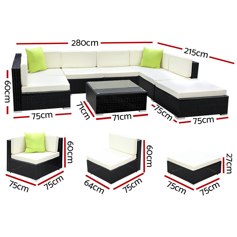 NNEDSZ 8PC Sofa Set with Storage Cover Outdoor Furniture Wicker-1