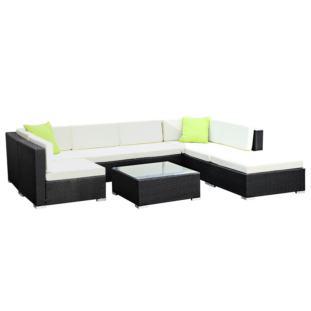 NNEDSZ 8PC Sofa Set with Storage Cover Outdoor Furniture Wicker-3