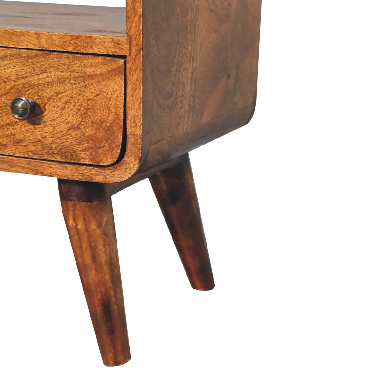 Mini Chestnut Curved Media Unit-6